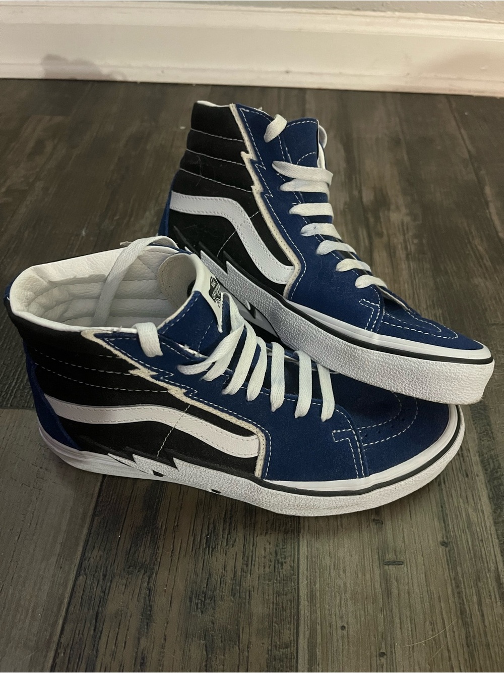 Vans High-Top Sneakers in Blue, Black and White